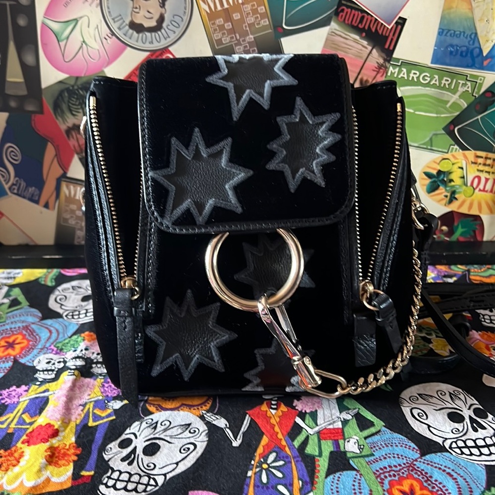 - ❣️Chloé❣️ mini Faye backpack 🎒 witH sTARz All OVER!!🥰✨✨✨⭐️